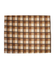 Brown Plaid Faux Sherpa Throw Blanket – 50" × 60"