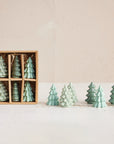 Green Stoneware Christmas Trees – Boxed Set of 6