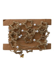 Gold Star Garland with Glass Beads & Faux Pearls – Elegant Holiday Décor