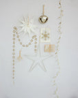 Gold Star Garland with Glass Beads & Faux Pearls – Elegant Holiday Décor