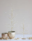 19" Gold Decorative Tree with Faux Pearls & Acrylic Crystals