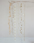 Gold Metal Wire Garland with Faux Pearls – Elegant Decorative Garland