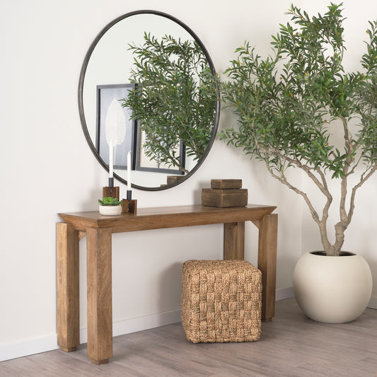 Seagrass Woven Square Pouf