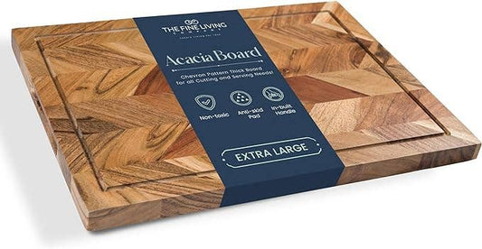 Handmade Indian Acacia Wood Large Thick Chopping Board
