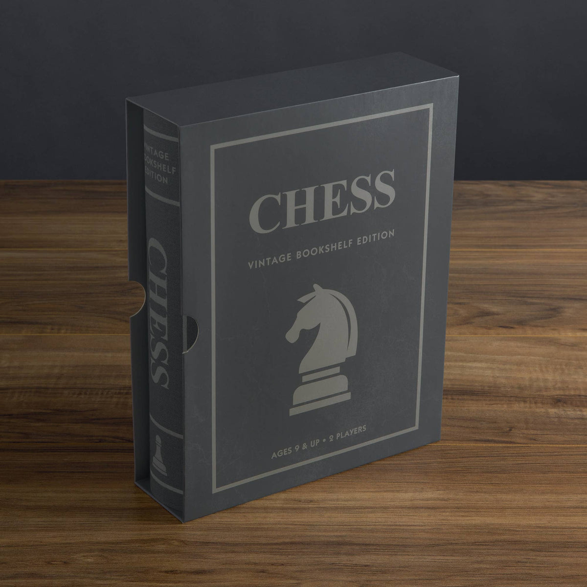 Chess Bookshelf Edition – Wooden Chess Set in Fabric-Wrapped Book Box