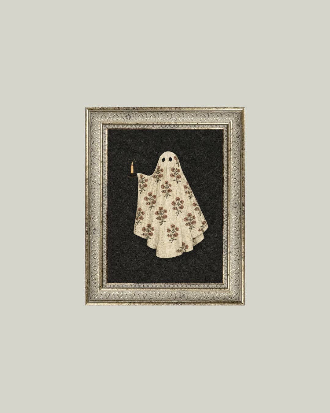 Quilted Ghost Framed Halloween Art