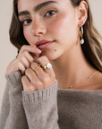 Gold Rings - Half Pave - White CZ