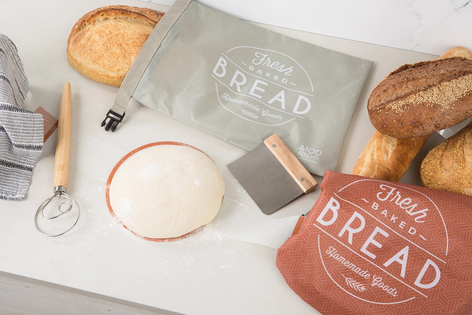 Reusable Bread Bags – Eco-Friendly Food Storage with Waterproof Liner