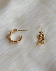 CRISS-CROSS HOOP EARRINGS | 18k gold | stud post hoops