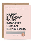 Scratch-off Card -  Favorite Human Being - Birthday