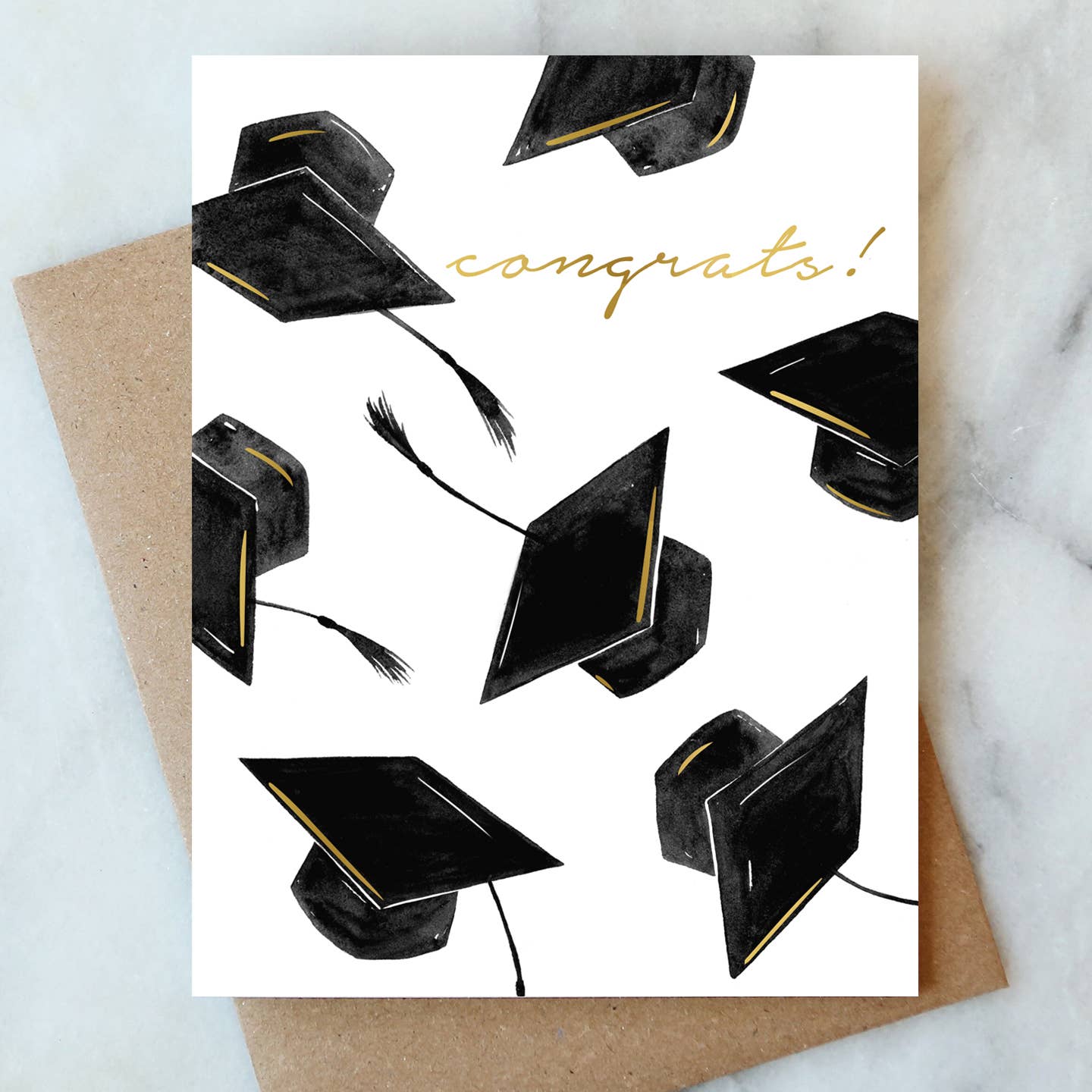 Grad Hats Congrats Greeting Card | Graduation Congrats Card