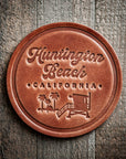 Huntington Beach California Leather Coaster