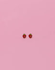 Strawberry Enamel Flat Back Kids Earrings