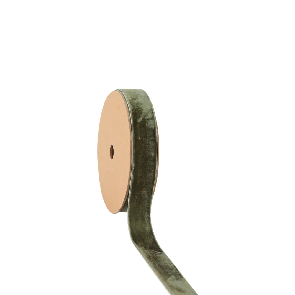 1" Reversible Classic Velvet Ribbon | Olive | 10 Yard Roll
