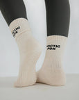 Pilates Grip Socks – 100% Bamboo | Off White | Non-Slip Studio Socks
