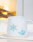 Wide Base Mug with Snowflakes