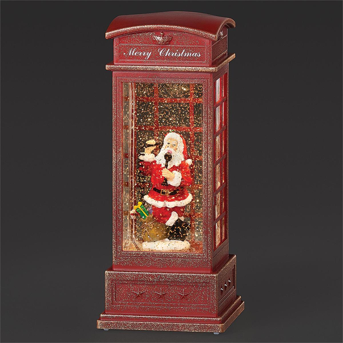 Confetti Lites Lighted Swirl Santa Claus Phone Booth
