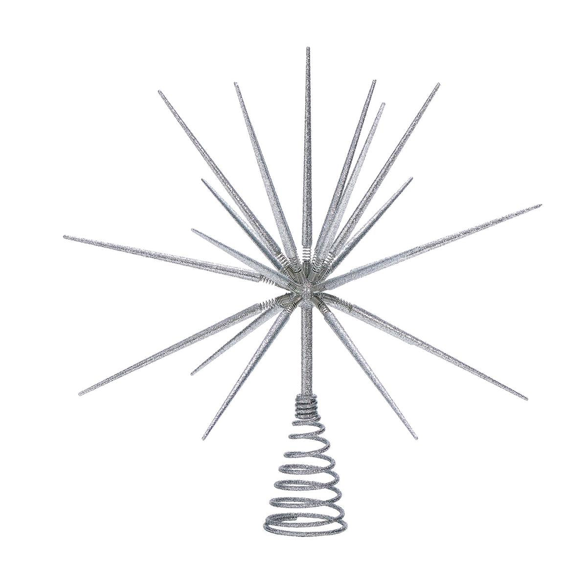 Silver Burst Treetopper with Spikes on Spring