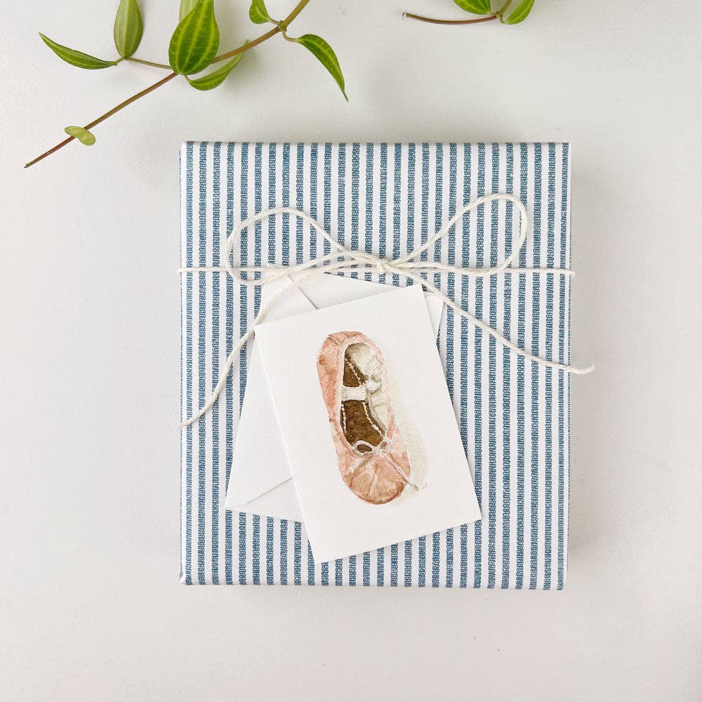 Ballet shoe mini notecard