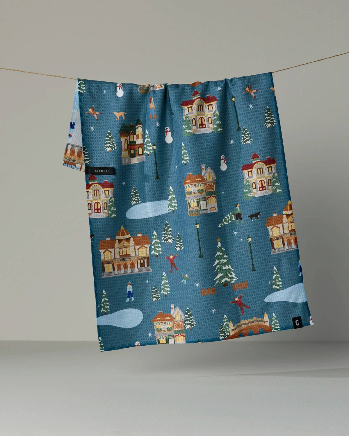 Holiday Nostalgia - Geometry LUXE Double-Sided Kitchen Tea Towel - Holiday 2026