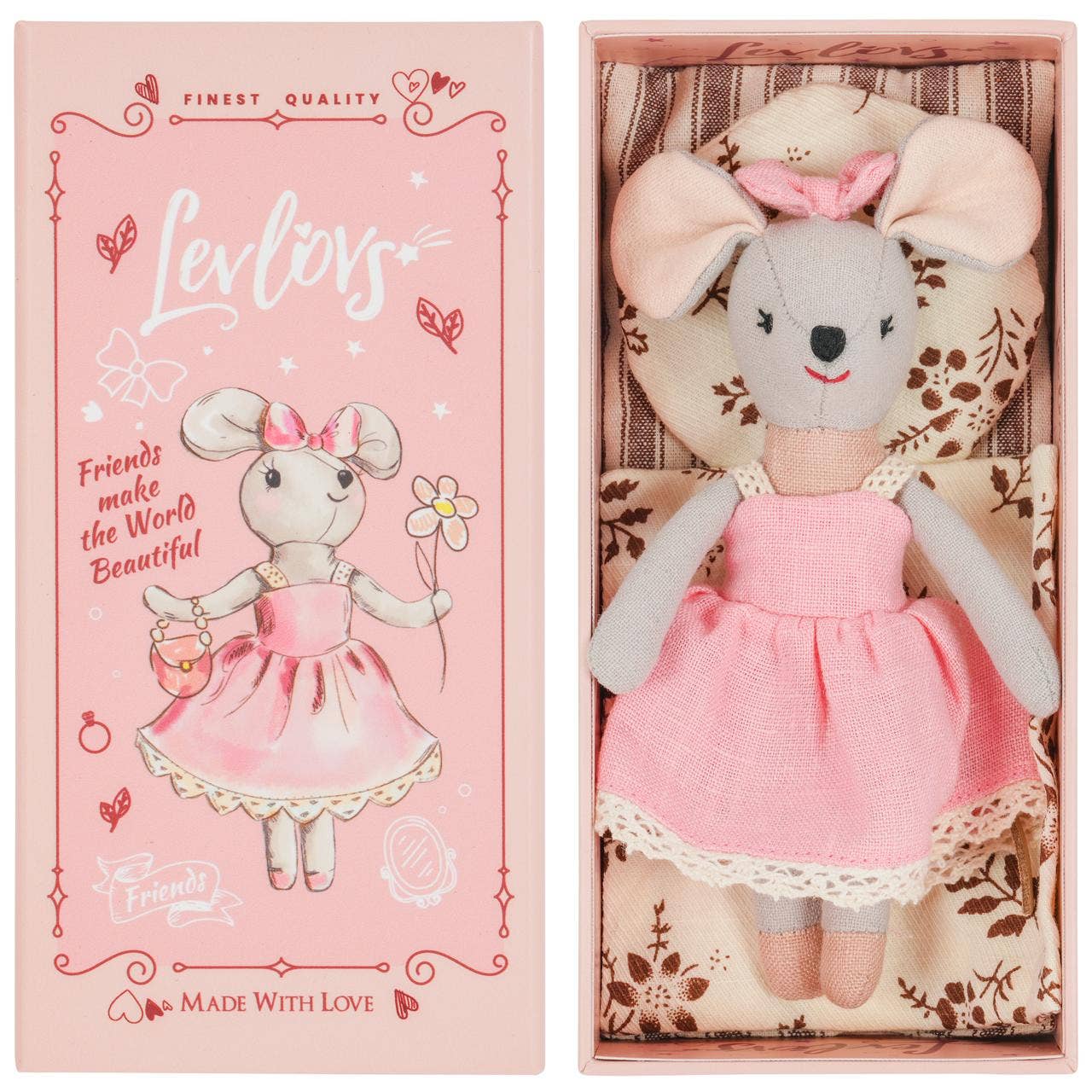 Lili Mouse Plush Doll in Pink Dress | Soft Toy &amp; Keepsake Gift for Children