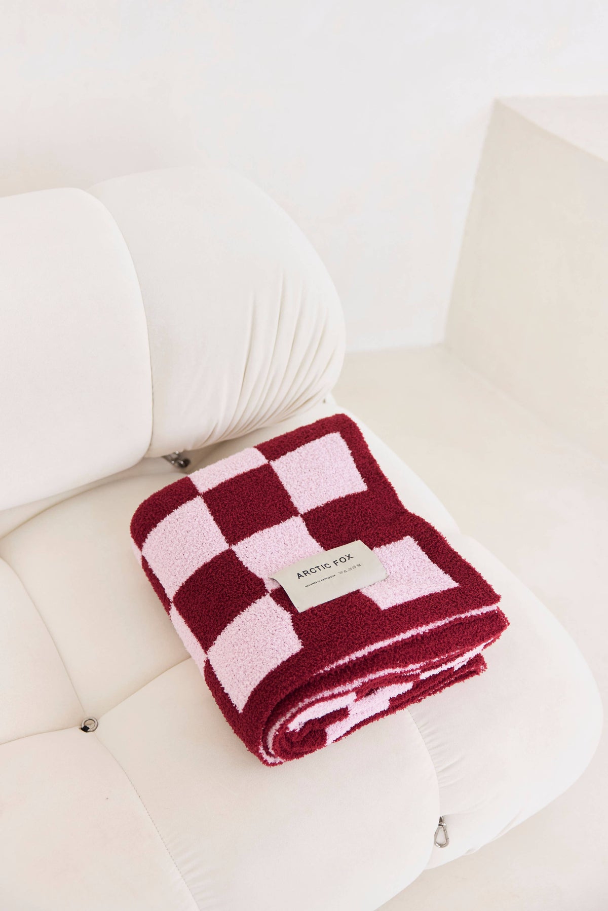 The Teddy Throw - 100% Recycled - Pink Check - FW25