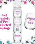 Mahjong Stemless 4 ct VARIETY Gift Set Plastic Wine Glasses