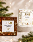 Holiday Vanilla Sea Salt Caramels – White Box, 2 oz