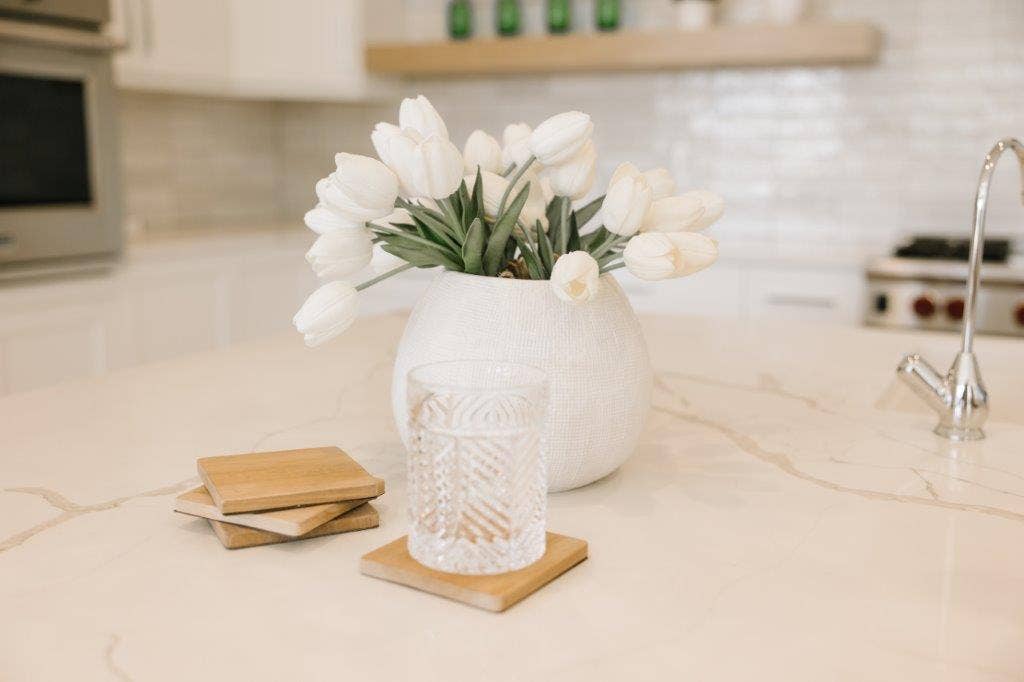 Wood magnetic coasters set of 4