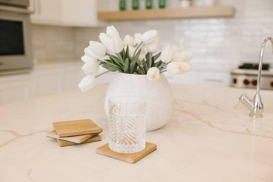 Wood magnetic coasters set of 4