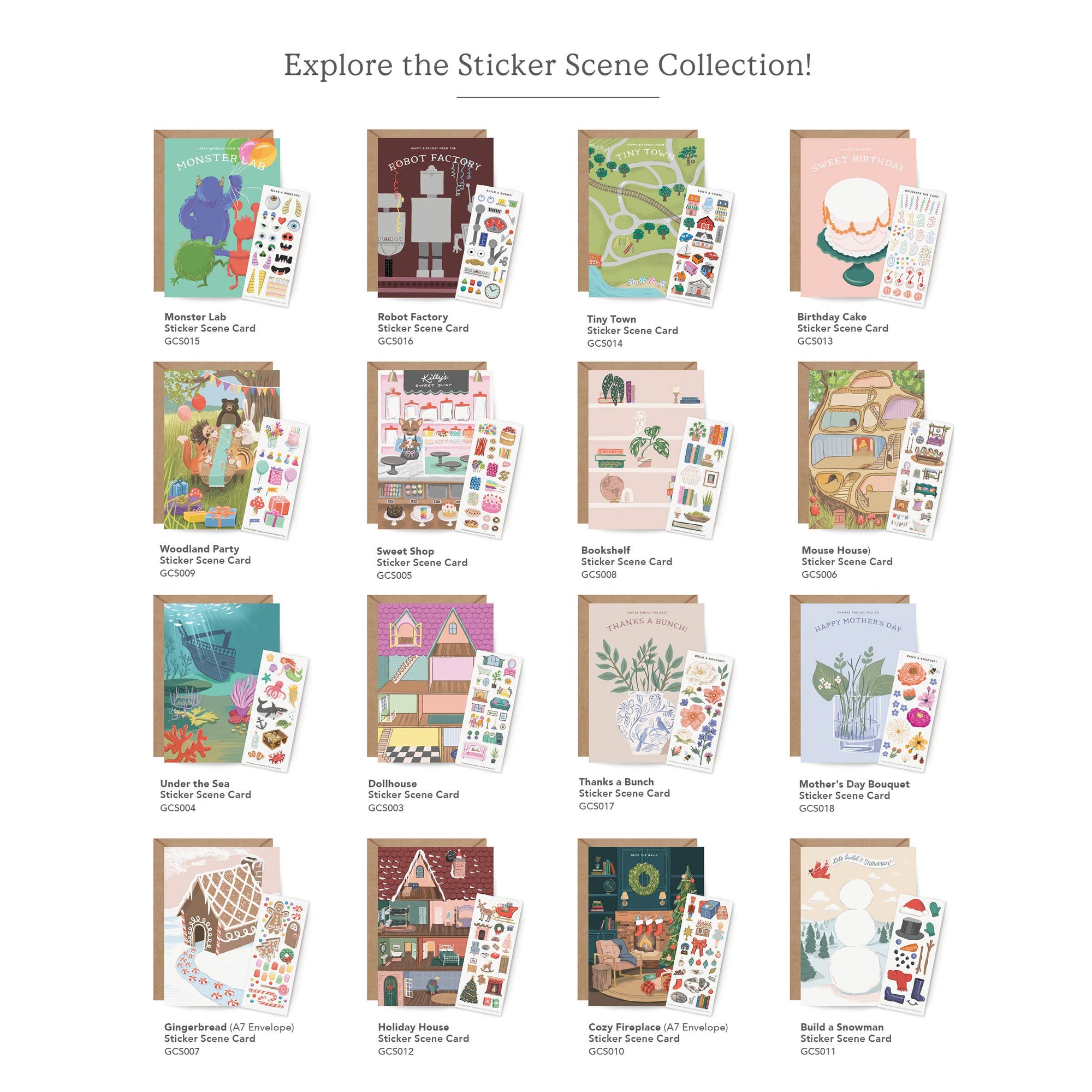 Sticker Scene Card - Thank You Bouquet