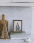 Christmas Tree with Presents Framed Antique Art