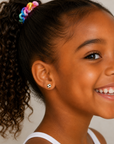 Soccer Ball Enamel Flat Back Kids Earrings