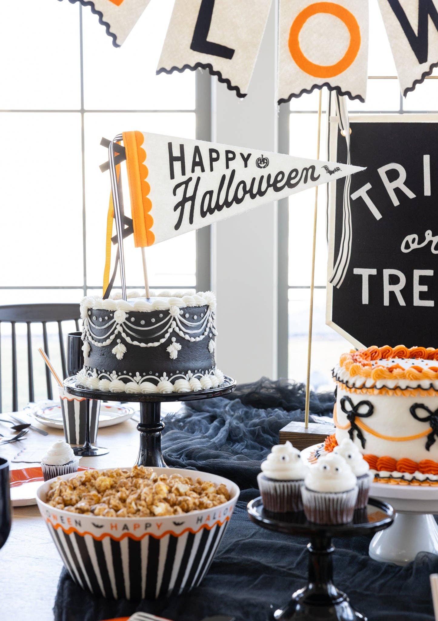 Happy Halloween Felt Pennant | Spooky Holiday Wall Decor