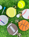 Pickleball Keychain Bag Charm - Sports Coin Purse Zipper