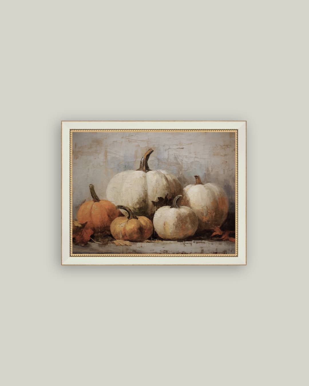 Vintage Pumpkins Framed Fall Canvas Art