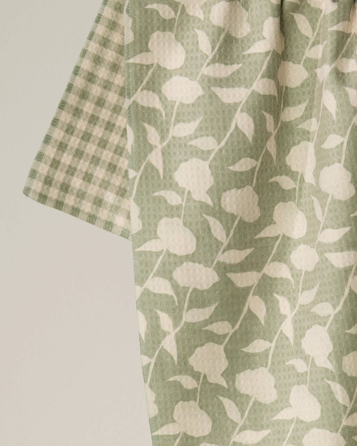 Sage Blossom Luxe Kitchen Geometry Towel