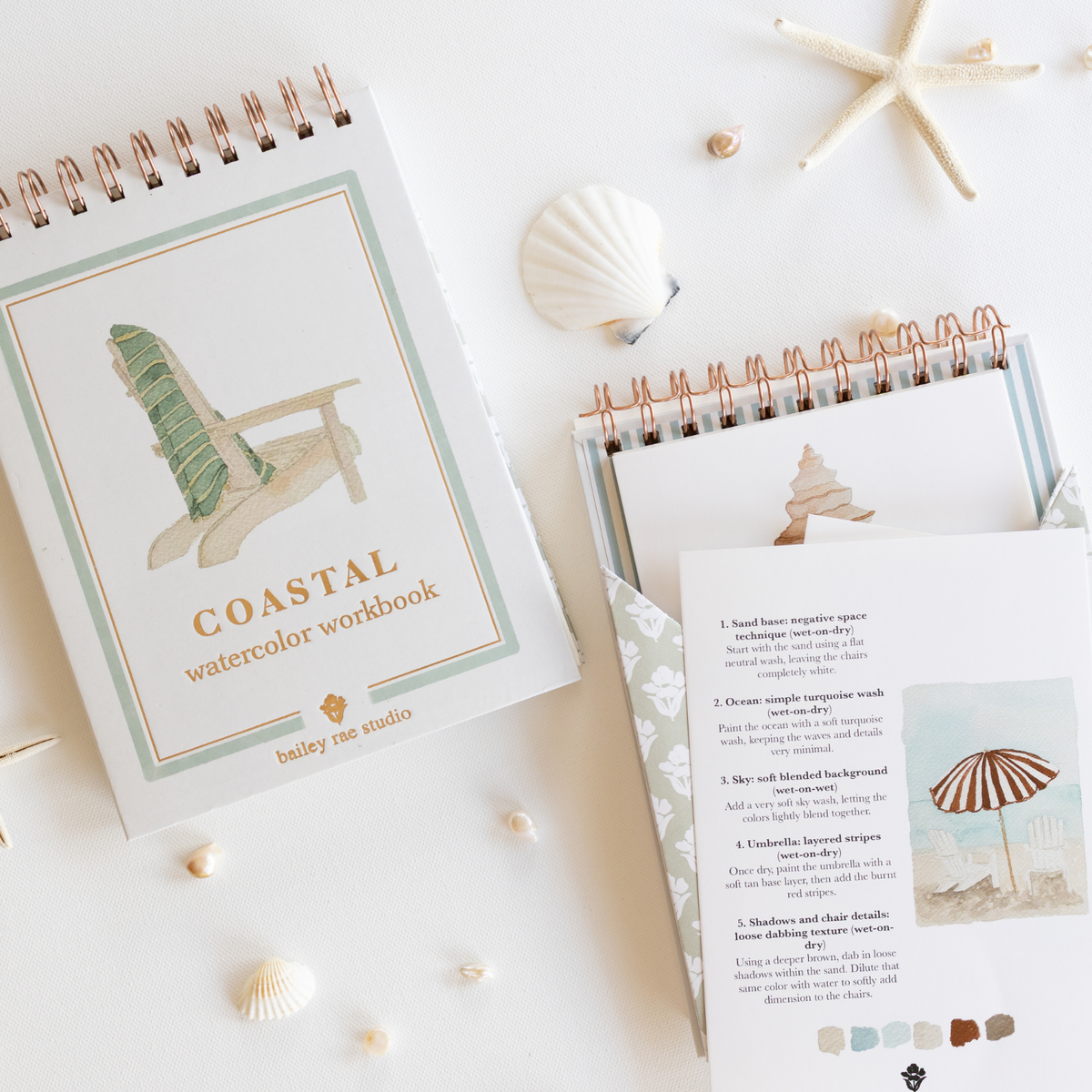 Coastal watercolor workbook