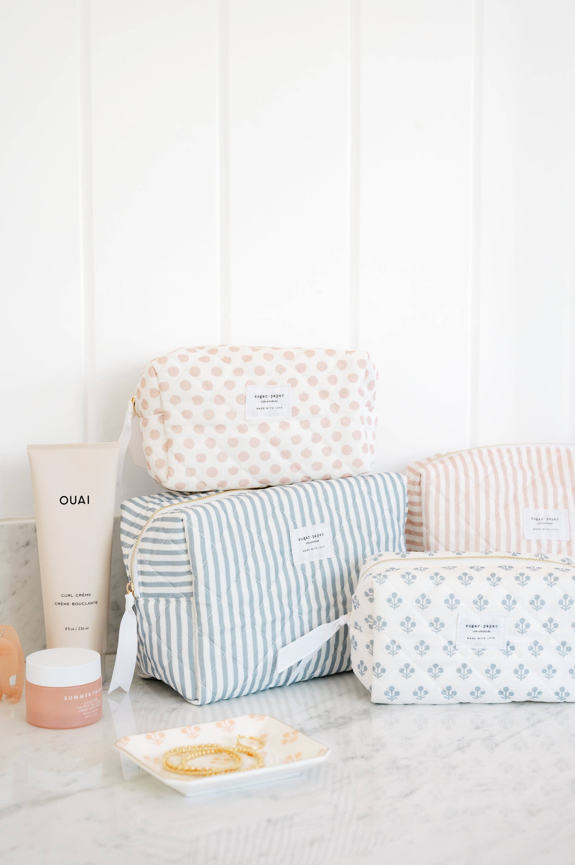 Small Cosmetic Pouch, Blue Floral