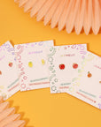 Strawberry Enamel Flat Back Kids Earrings
