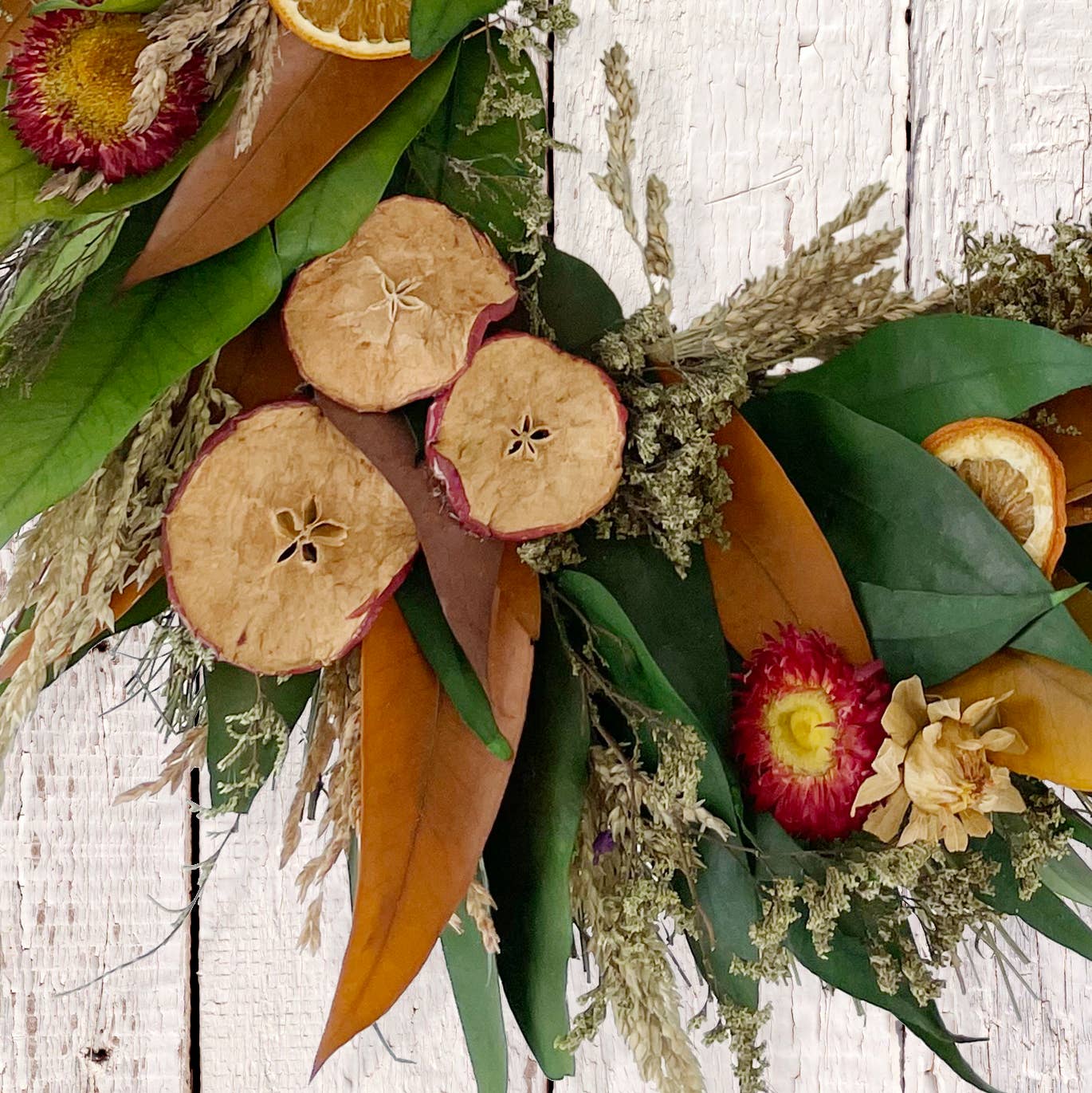 Harvest Fruit &amp; Eucalyptus Natural Dried Wreath – 18"
