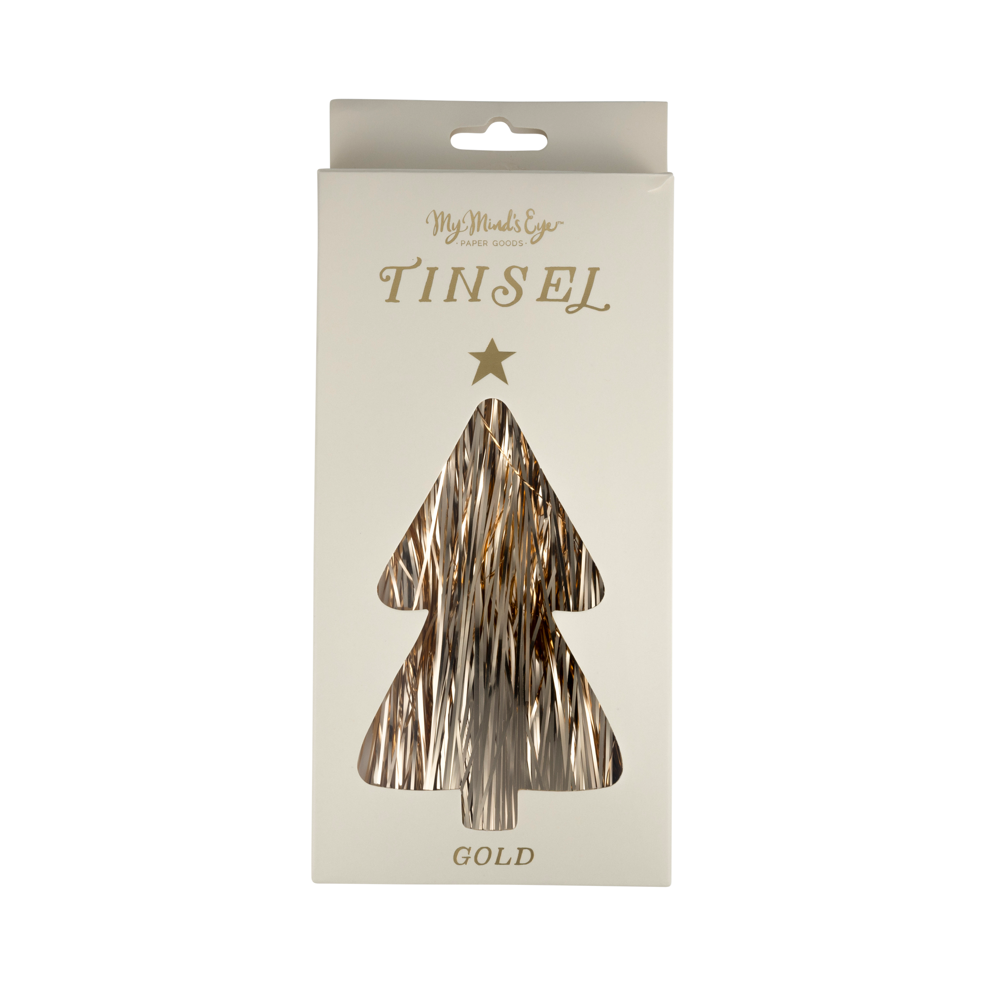 Gold Tinsel Christmas Tree Decoration | Vintage Holiday Sparkle
