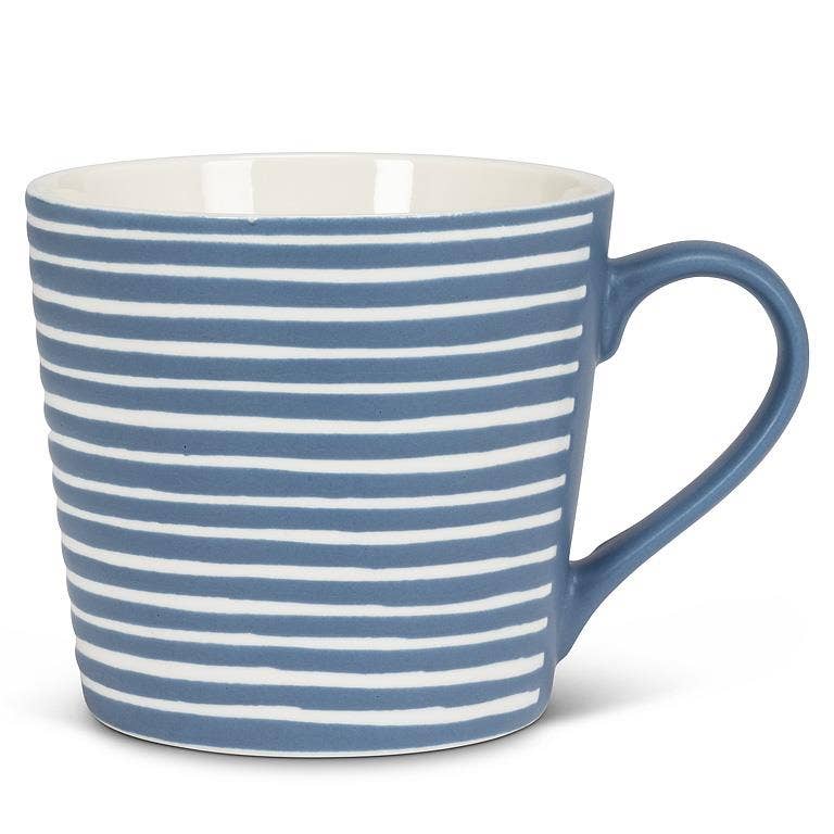 Graphic Stripes Mug-Blue-3.5"H(13oz)