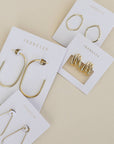 Gold Three Hoop Huggie - Earring