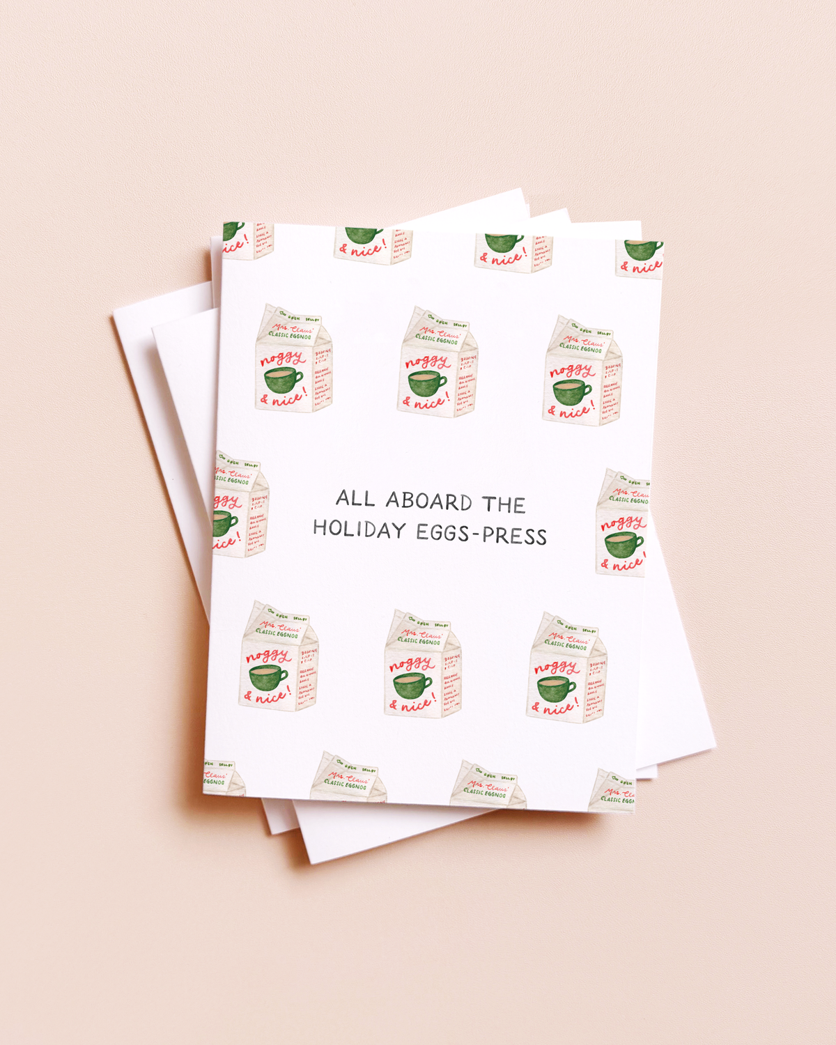 All Aboard The Holiday Express — Funny Eggnog Chrstimas Card