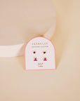 Birthstone Stud Gold Earrings Set - July