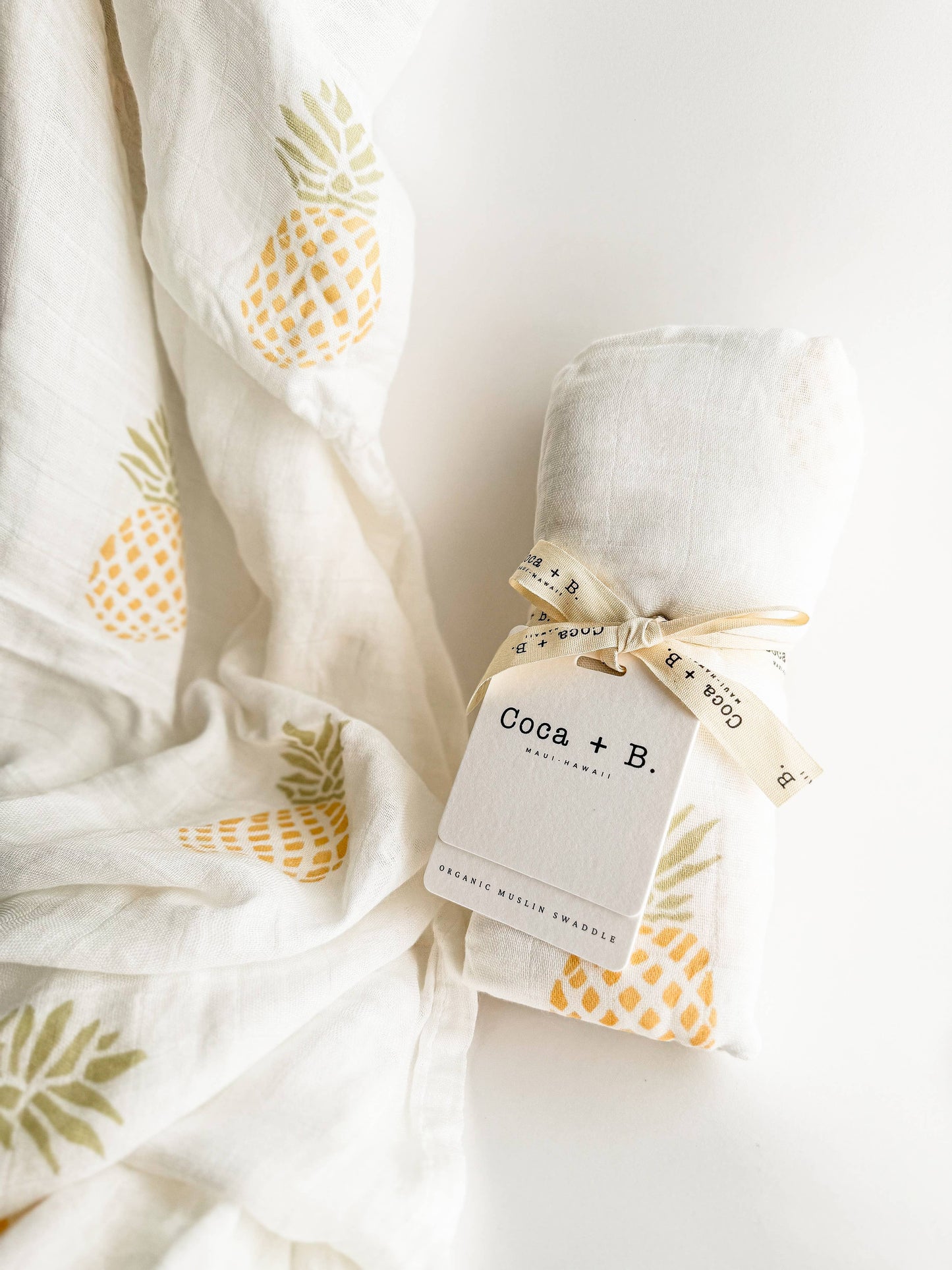 Pineapple Organic Baby Swaddle | Tropical Nursery Decor