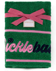 “PICKLEBALLER” Towel – Green | Cotton Hand Towel for Athletes & Gifts