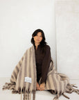 The Wool Stripe Throw - Umber/Brown