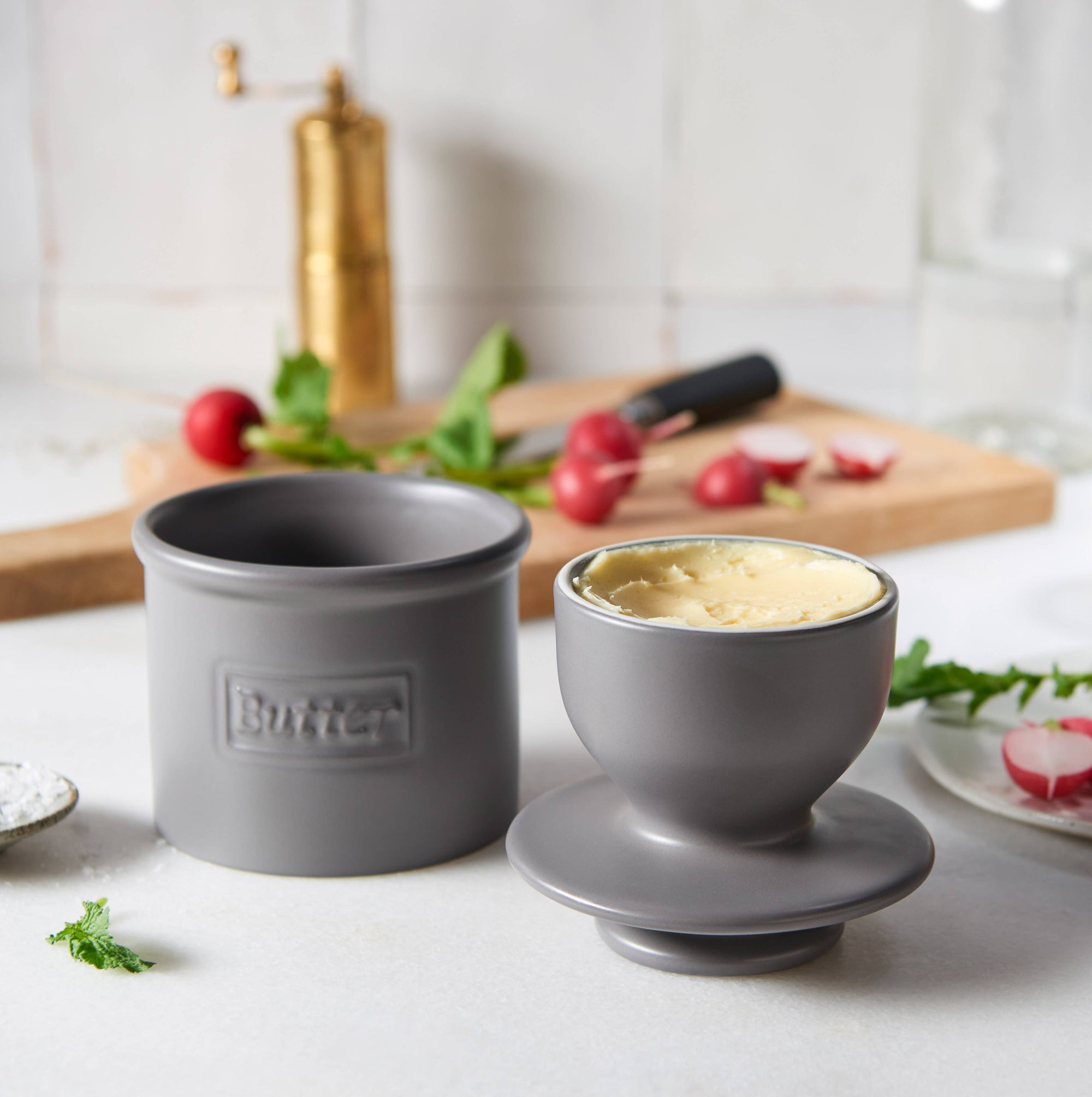 The Original Butter Bell® Crock - Cafe Matte Gray